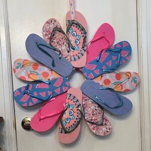 Colorful, made by hand, Flip Flop Wreath